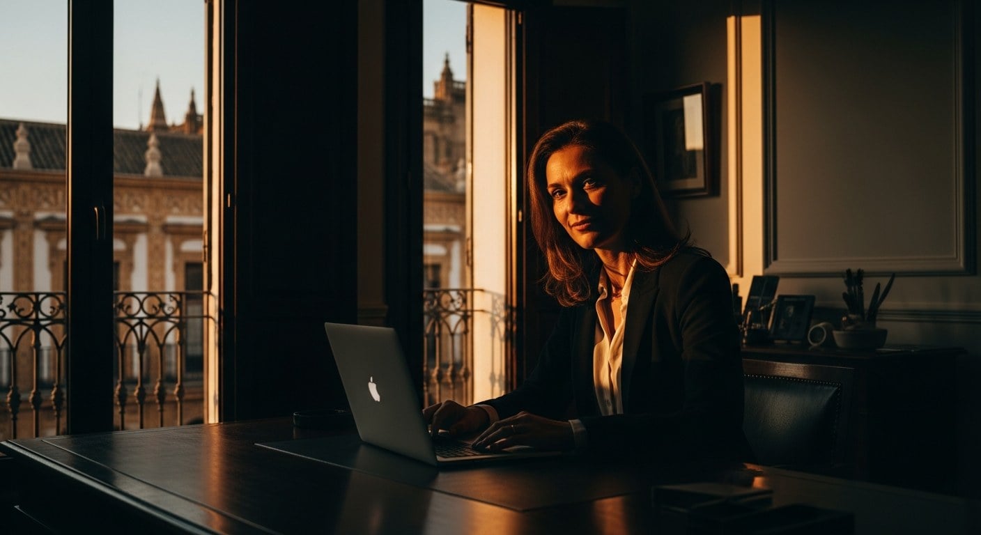 Sesión de fotografía de marca personal en Sevilla con luz natural dorada — Fotografía Ruiz