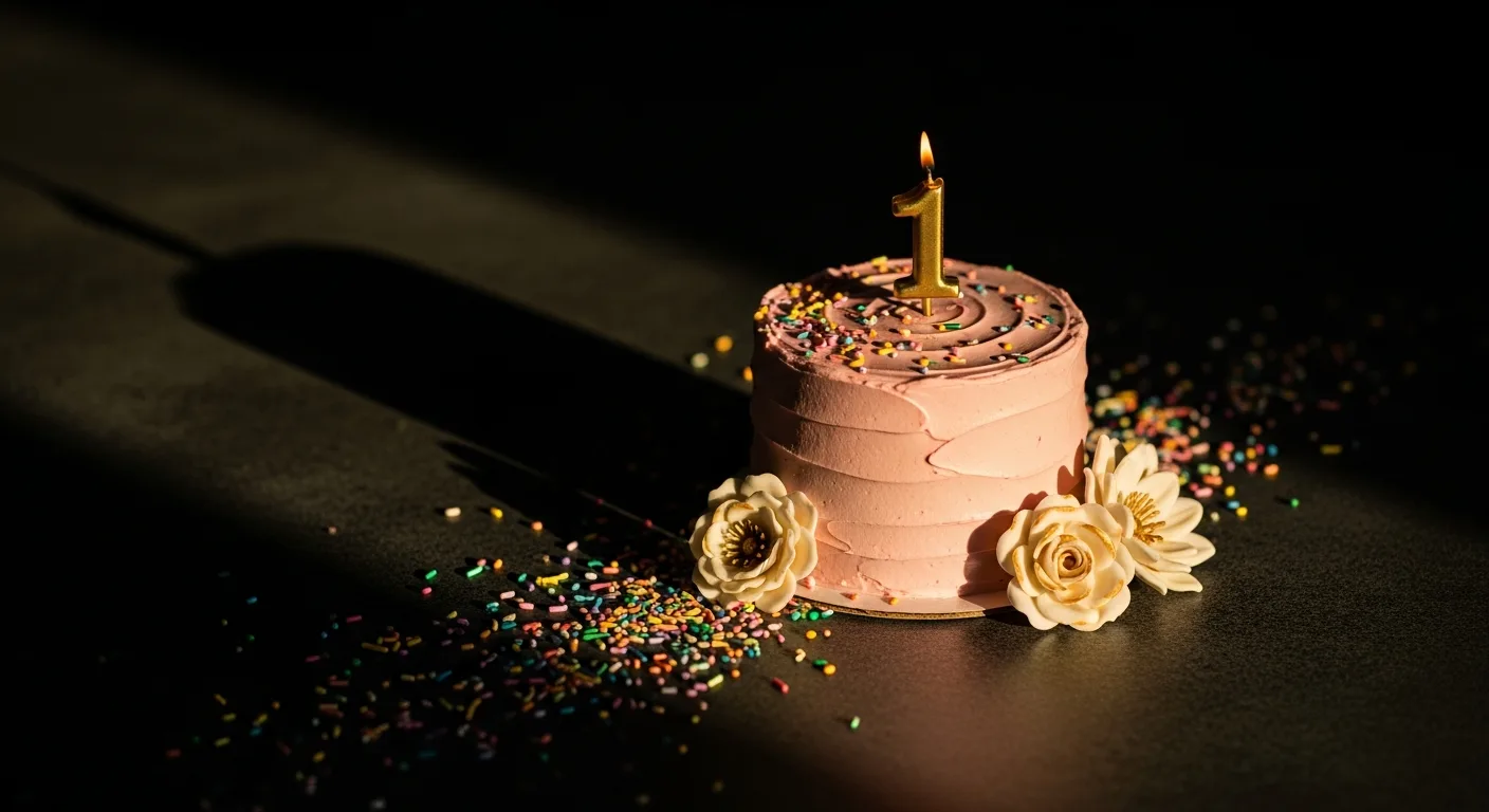 Decorado de sesión smash cake primer cumpleaños en Sevilla montado en estudio — Fotografía Ruiz